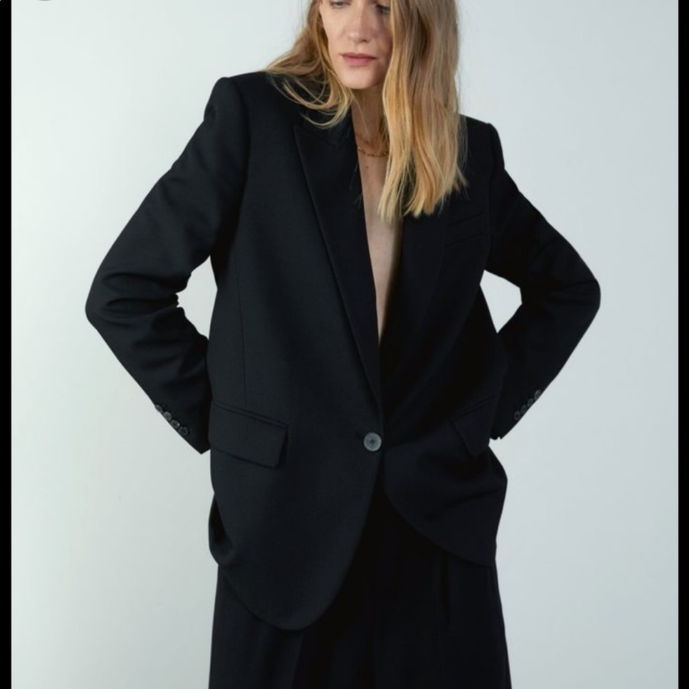 ZARA oversized black button blazer never worn